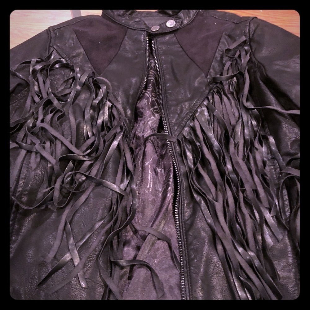 BlankNYC leather jacket fringe tassel 🖤🖤L